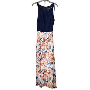 NWT K Studio Collection Maxi Dress MEDIUM Sleeveless Floral Belted Tie Waist